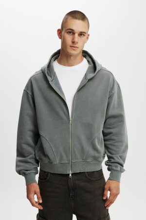 Cropped Zip Up Hoodie