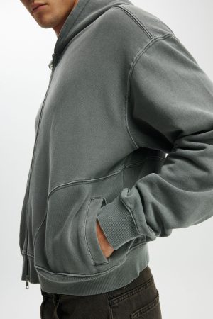 Cropped Zip Up Hoodie