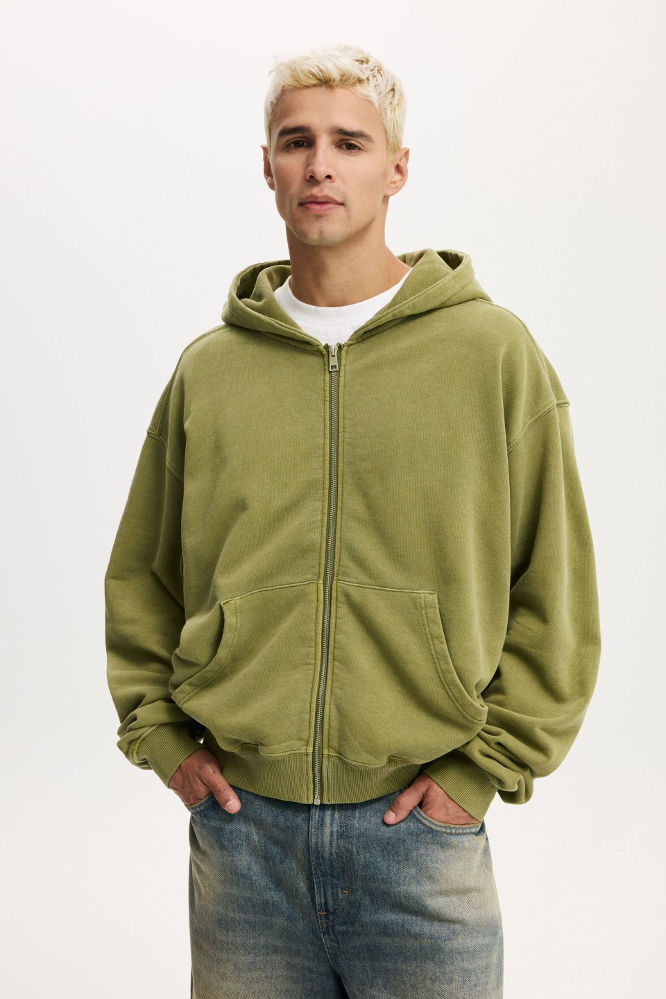 Cropped Zip Up Hoodie
