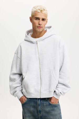 Cropped Zip Up Hoodie