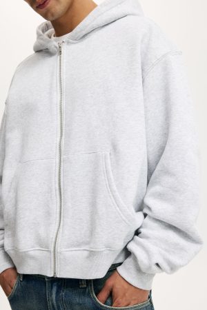 Cropped Zip Up Hoodie