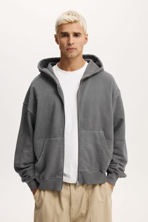 Cropped Zip Up Hoodie