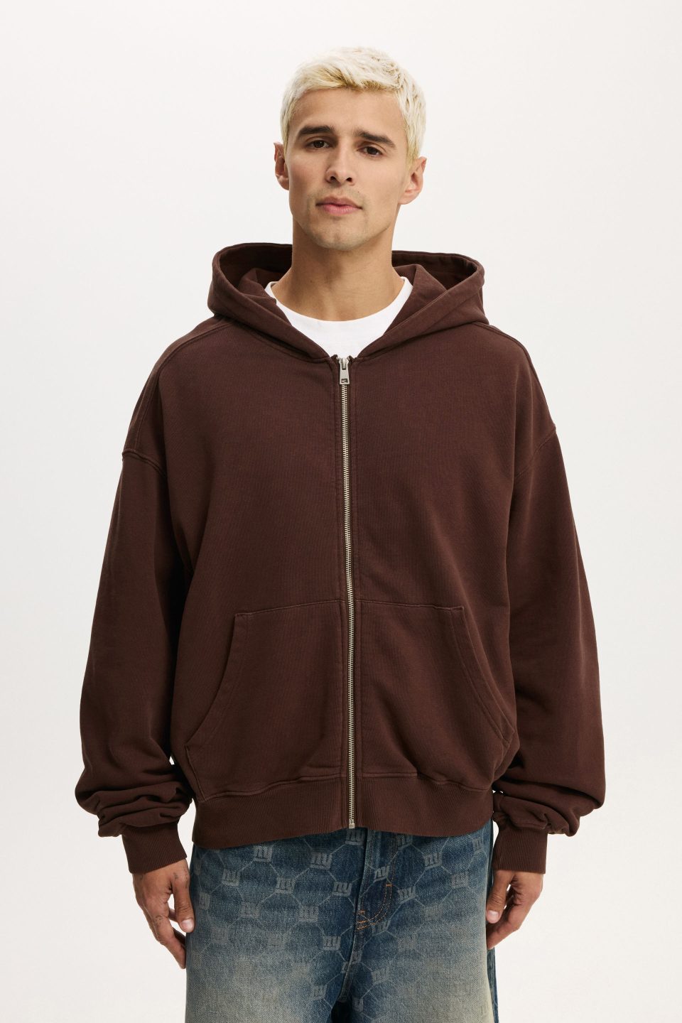 Cropped Zip Up Hoodie