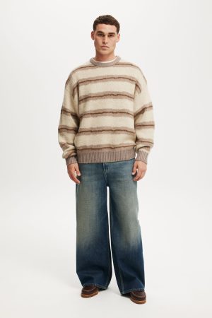 Box Fit Fuzzy Crew Knit