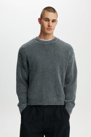 Washed Box Fit Crew Knit