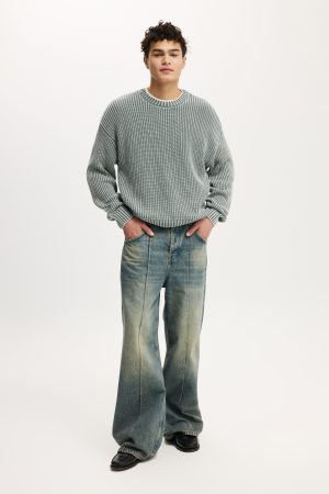 Washed Box Fit Crew Knit