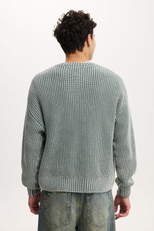 Washed Box Fit Crew Knit