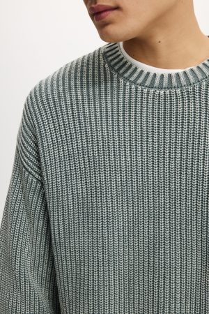 Washed Box Fit Crew Knit