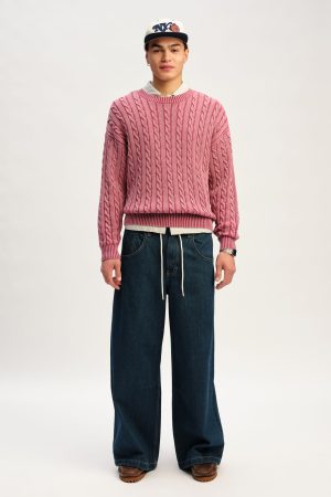 Washed Box Fit Crew Knit