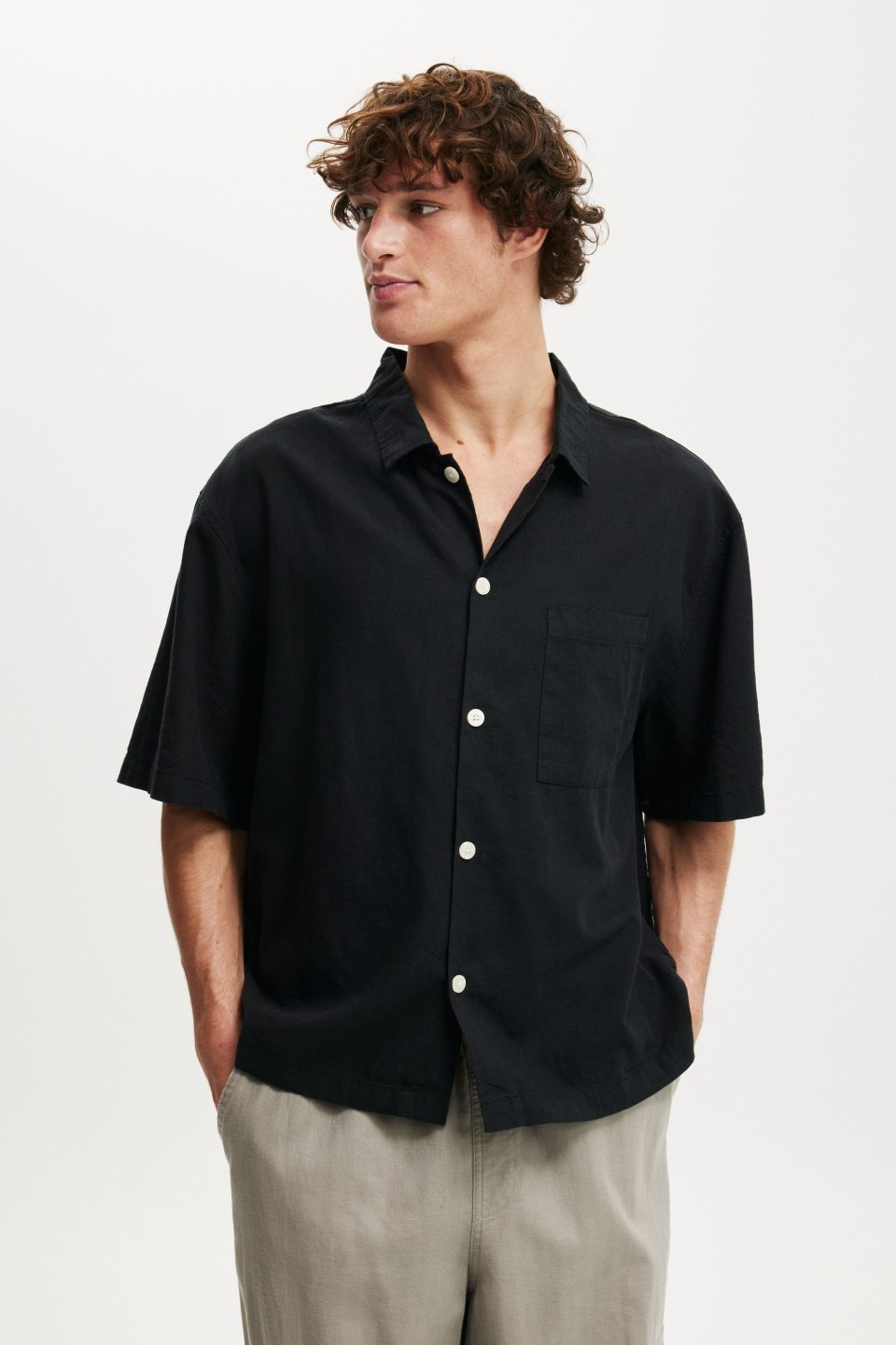 Eli Linen Blend Short Sleeve Shirt