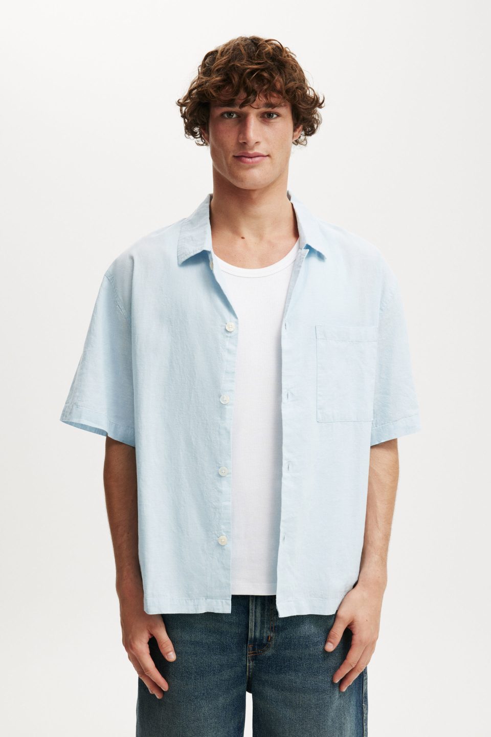Eli Linen Blend Short Sleeve Shirt