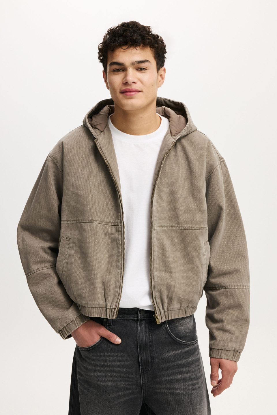 Cropped Hooded Bomber