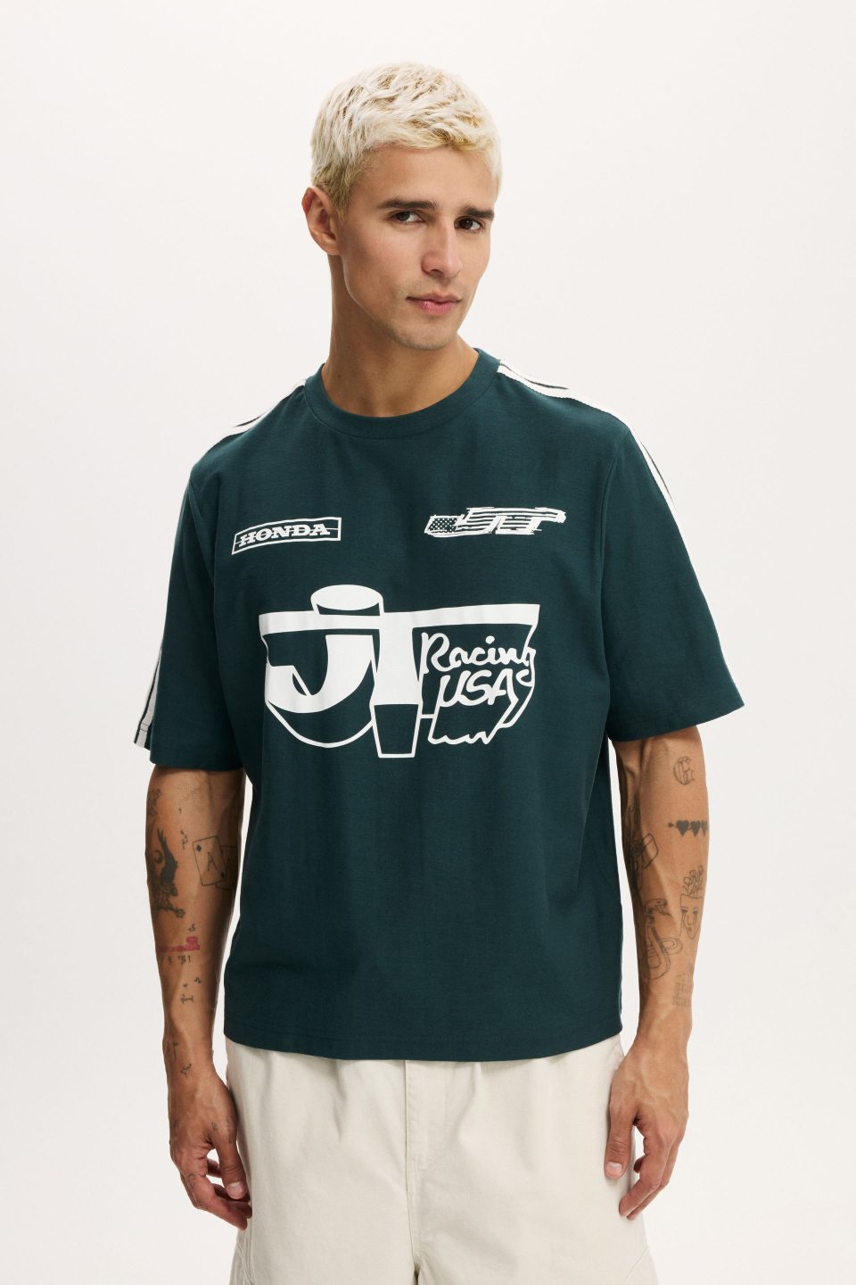 Cropped Fit Honda X Jt Racing T-Shirt