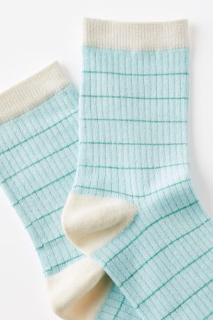 Grid Pattern Crew Sock