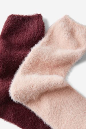 Fluffy Crew Sock 2Pk