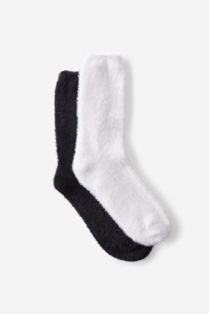 Fluffy Crew Sock 2Pk