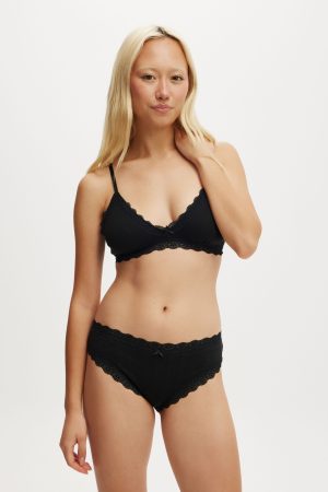 Organic Cotton Lace Triangle Padded Bralette