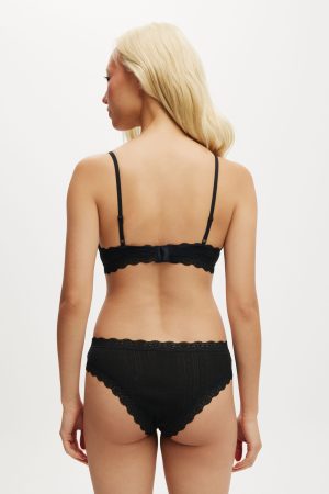 Organic Cotton Lace Triangle Padded Bralette