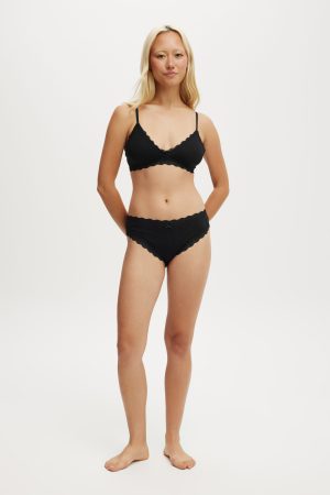 Organic Cotton Lace Triangle Padded Bralette