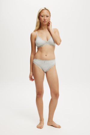 Organic Cotton Lace Triangle Padded Bralette