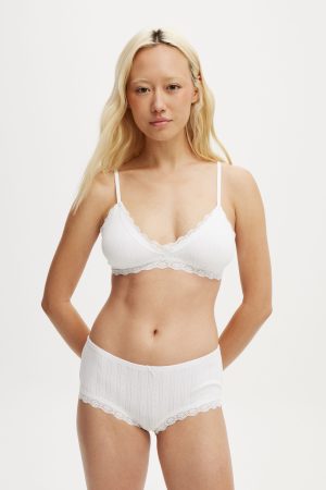 Organic Cotton Lace Triangle Padded Bralette