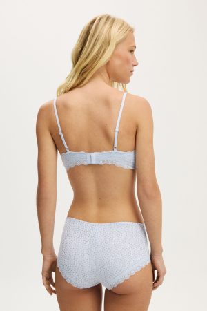 Organic Cotton Lace Triangle Padded Bralette