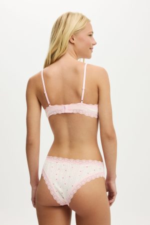 Organic Cotton Lace Triangle Padded Bralette