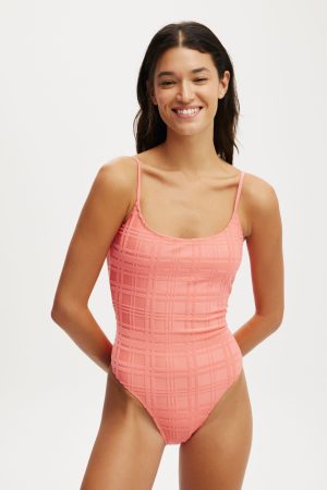 Thin Strap Low Scoop One Piece Cheeky