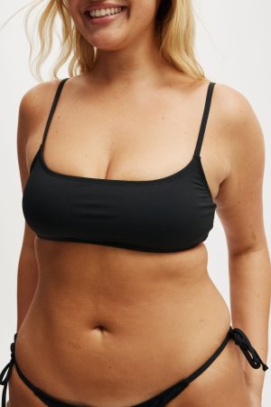 Straight Neck Crop Bikini Top