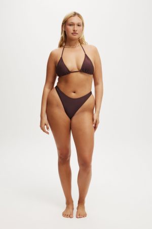 Refined High Side Thong Bikini Bottom