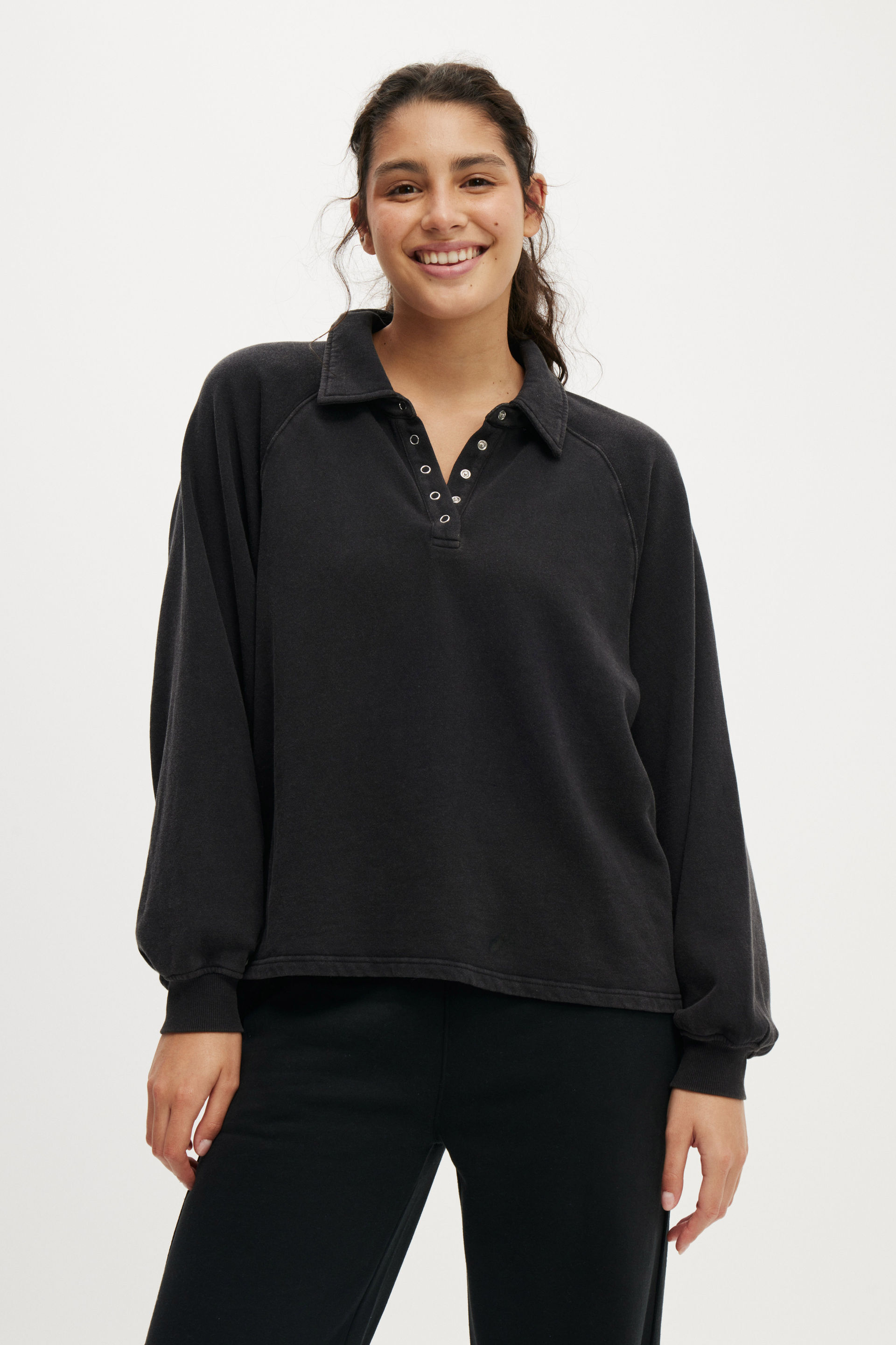 Oversized Collared Lounge Fleece Sweater