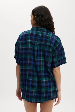 Flannel Boyfriend Short Sleeve Shirt