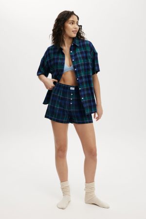 Flannel Boyfriend Short Sleeve Shirt