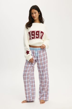 Flannel Wide Leg Pant