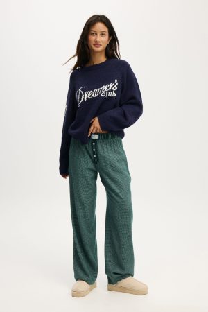 Flannel Wide Leg Pant