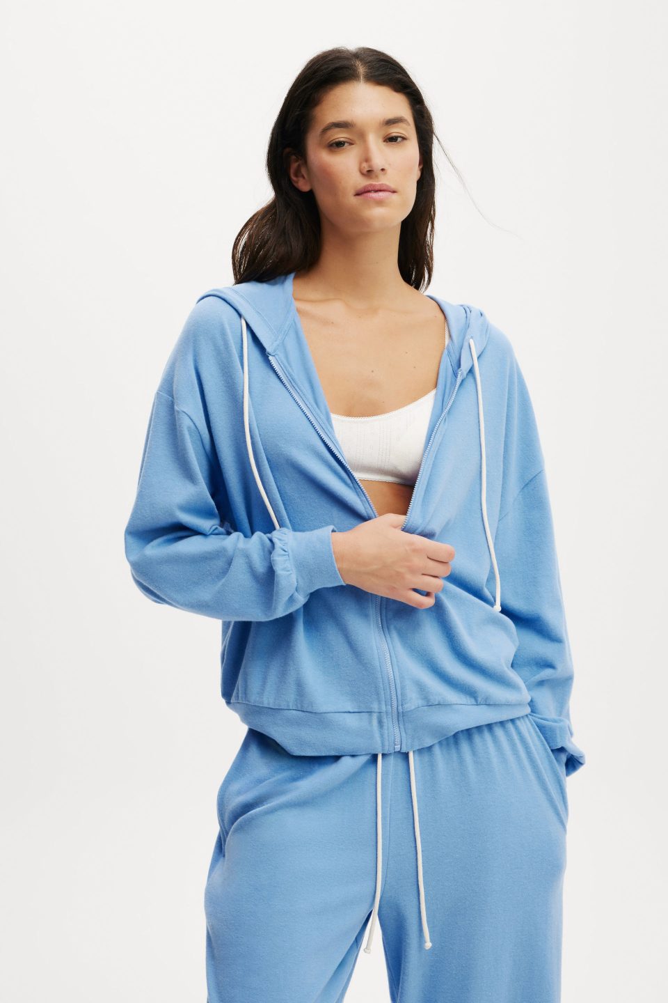 Light Weight Super Soft Hooded Zip Through