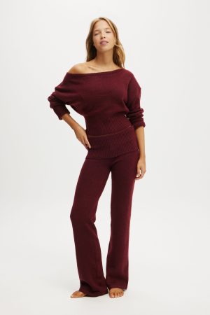 Off The Shoulder Fluffy Knit Jumper