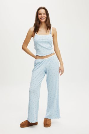Waffle Wide Leg Pant