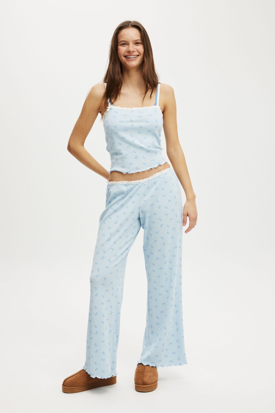 Waffle Wide Leg Pant