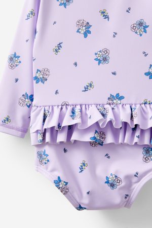 Lucy Long Sleeve Ruffle Back Swimsuit