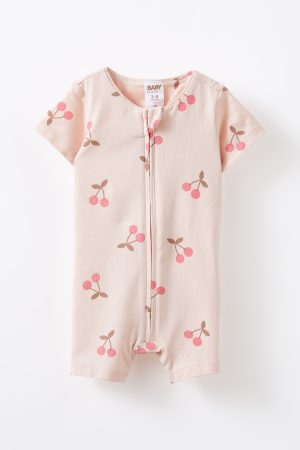 The Billie Short Sleeve Zip Romper