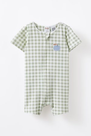 The Billie Short Sleeve Zip Romper