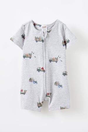 The Billie Short Sleeve Zip Romper