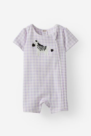 The Billie Short Sleeve Zip Romper