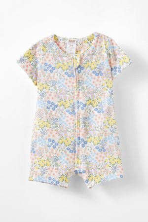 The Billie Short Sleeve Zip Romper