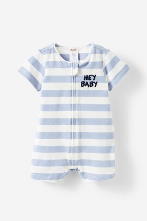 The Billie Short Sleeve Zip Romper