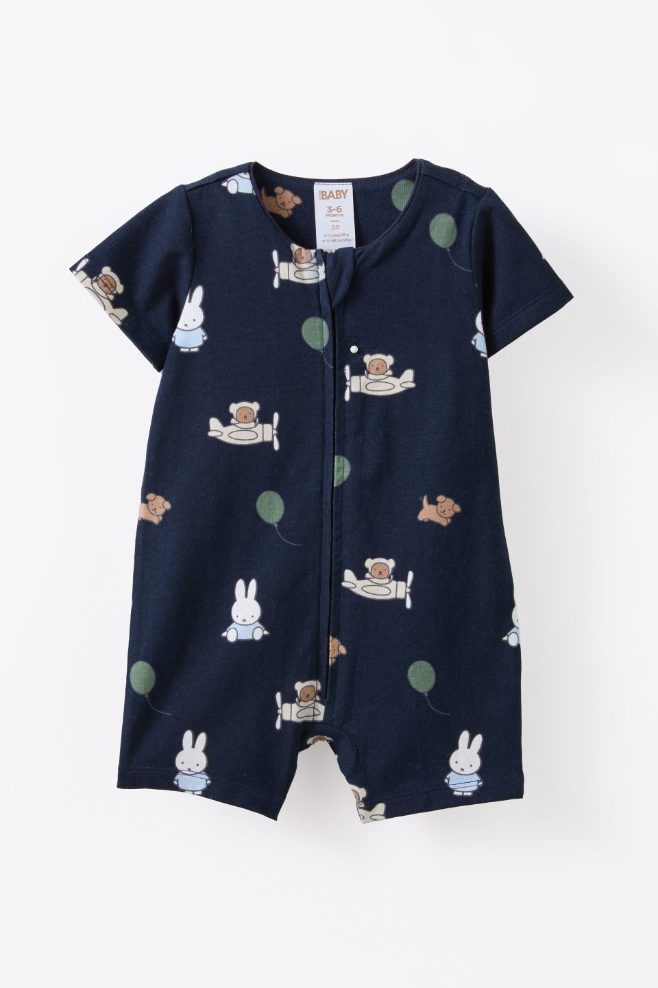 Miffy Short Sleeve Zip Romper
