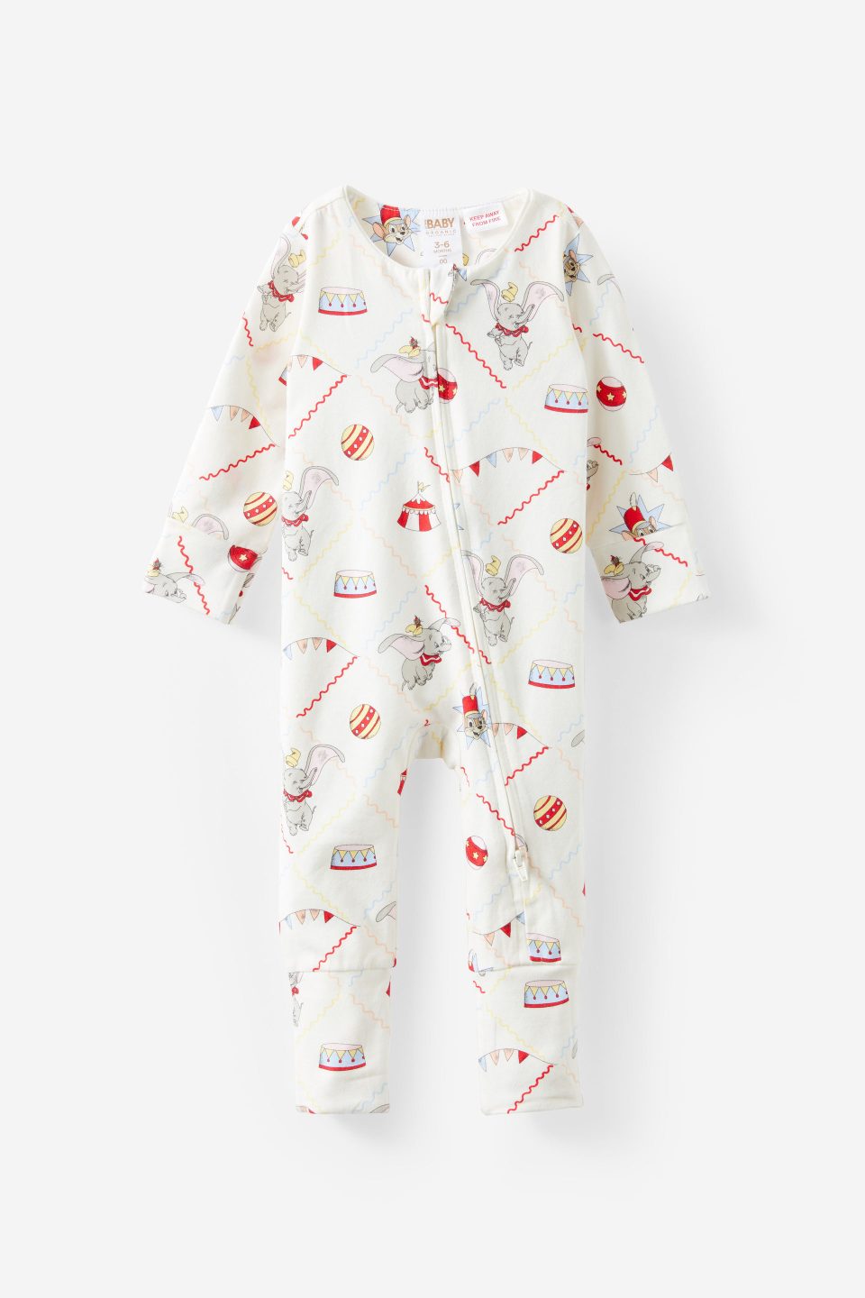 Disney Dumbo Long Sleeve Zip Romper