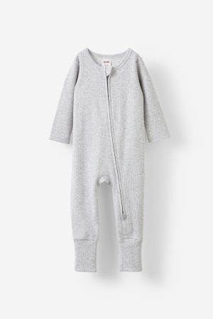 The Billie Long Sleeve Rib Romper