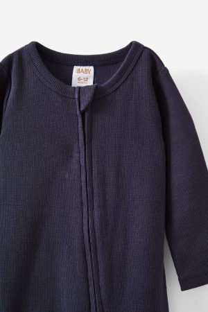 The Billie Long Sleeve Rib Romper